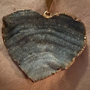 Heart-Shaped Geode Pendant
